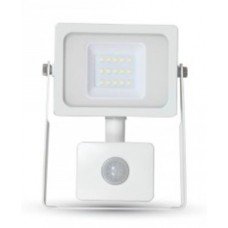 10W LED Motion Sensor Floodlight Daylight 6400K (White Case) - Cheap Light Bulbs