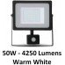 50W Motion Sensor LED Floodlight Warm White Black Case - Cheap Light Bulbs