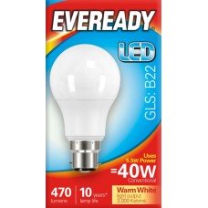 5.5W (40W) LED GLS Bayonet / BC Light Bulb Warm White - Cheap Light Bulbs