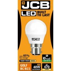 6W (40W) LED Golf Ball Bayonet Light Bulb in Warm White - Cheap Light Bulbs