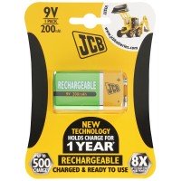 JCB 9V PP3 NiMH 200mAh Rechargeable Battery - Cheap Light Bulbs